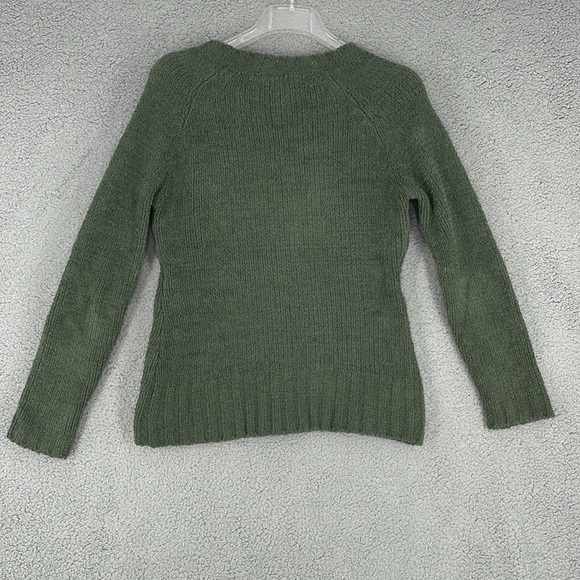 Wooby green v-neck long sleeve knit sweater women’s size small stretch material - Picture 9 of 11